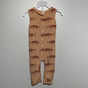 Kate Quinn | sleeveless button sport jumpsuit | salmon | lenzing modal - 6-12m